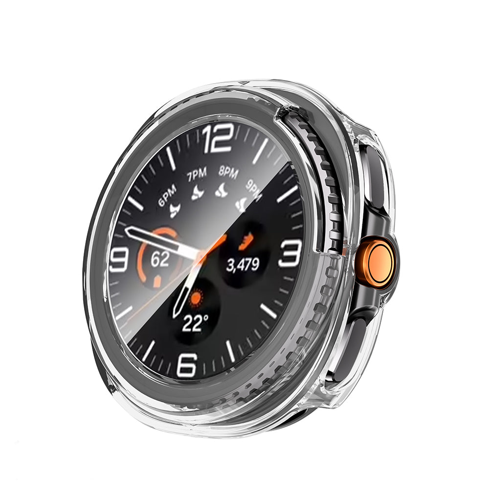 Galaxy Watch 8 Classic 46mm Hard PC Case and Screen Protector Zore Watch Gard 39 Silver