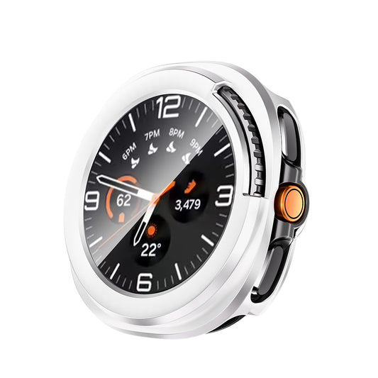 Galaxy Watch 8 Classic 46mm Hard PC Case and Screen Protector Zore Watch Gard 39 Silver