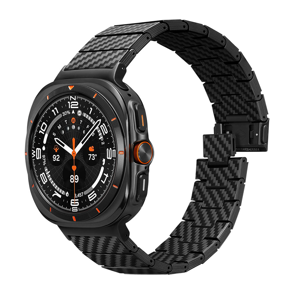 Galaxy Watch Ultra 47mm Carbon Fiber Pitaka Modern Series Black-Grey Twill Strap Black-Grey