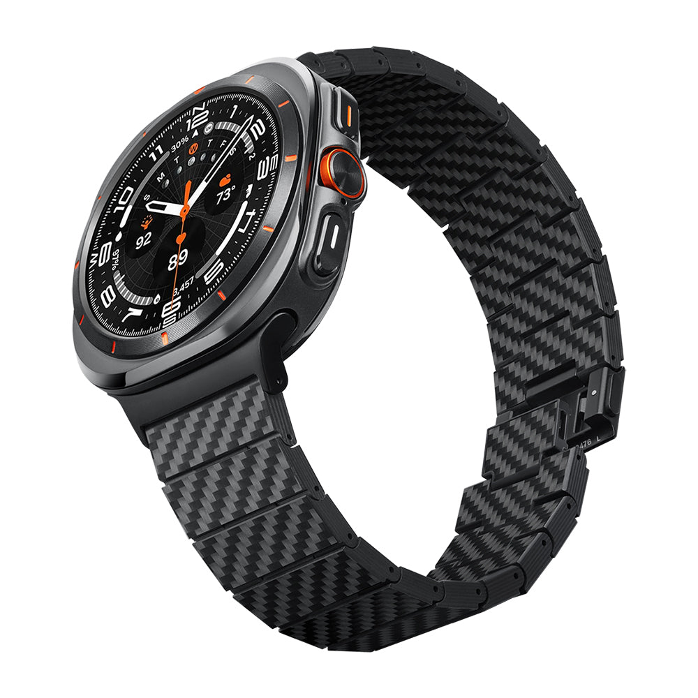 Galaxy Watch Ultra 47mm Carbon Fiber Pitaka Modern Series Black-Grey Twill Strap Black-Grey