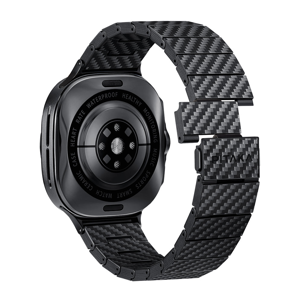 Galaxy Watch Ultra 47mm Carbon Fiber Pitaka Modern Series Black-Grey Twill Strap Black-Grey