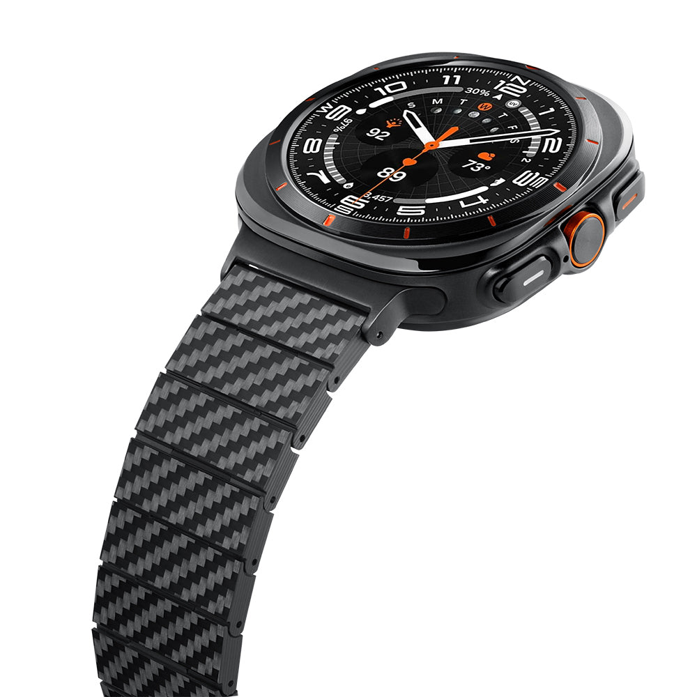 Galaxy Watch Ultra 47mm Carbon Fiber Pitaka Modern Series Black-Grey Twill Strap Black-Grey