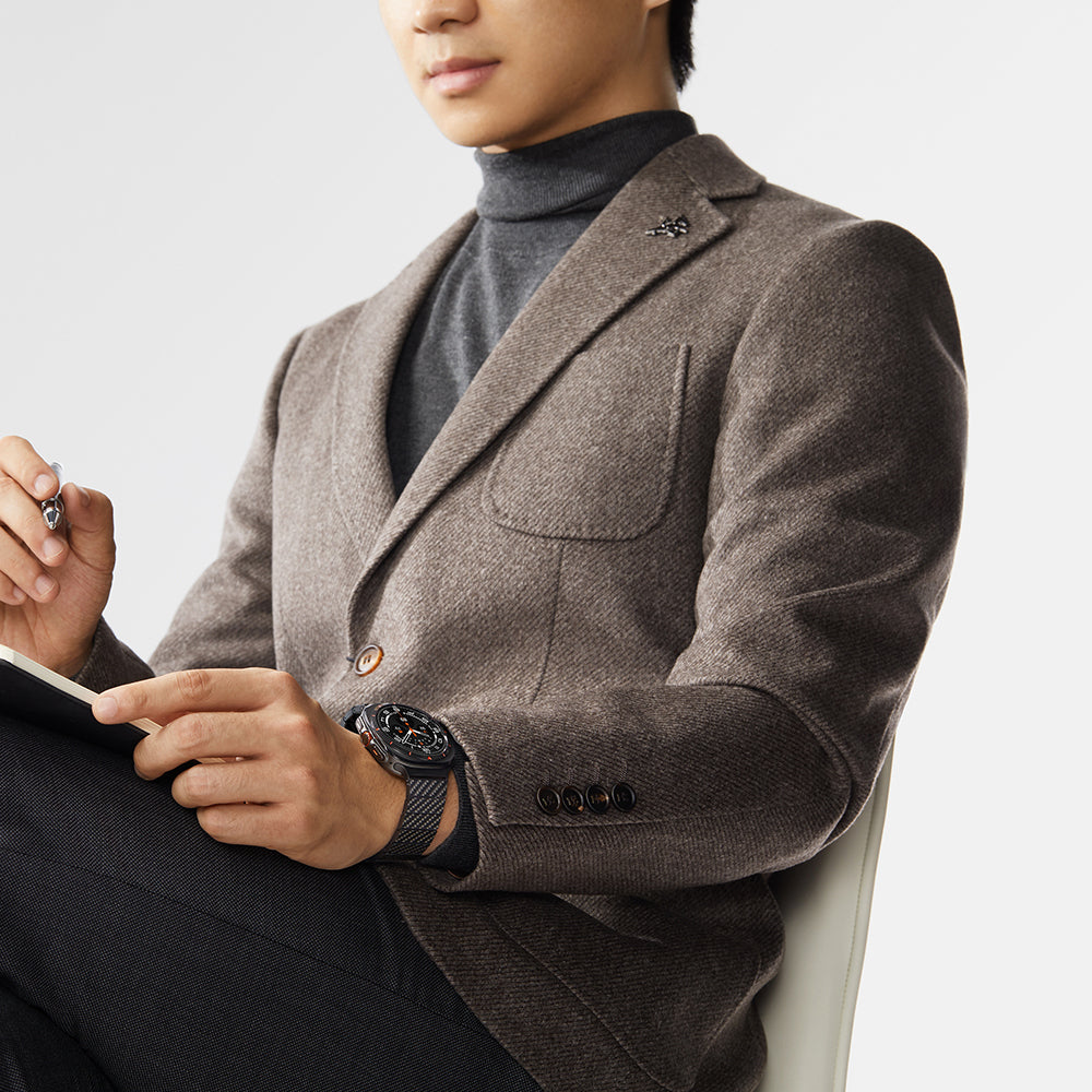 Galaxy Watch Ultra 47mm Carbon Fiber Pitaka Modern Series Black-Grey Twill Strap Black-Grey