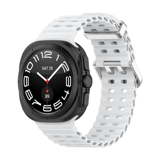 Galaxy Watch Ultra 47mm Zore KRD-118 Serrated Design Silicone Strap White