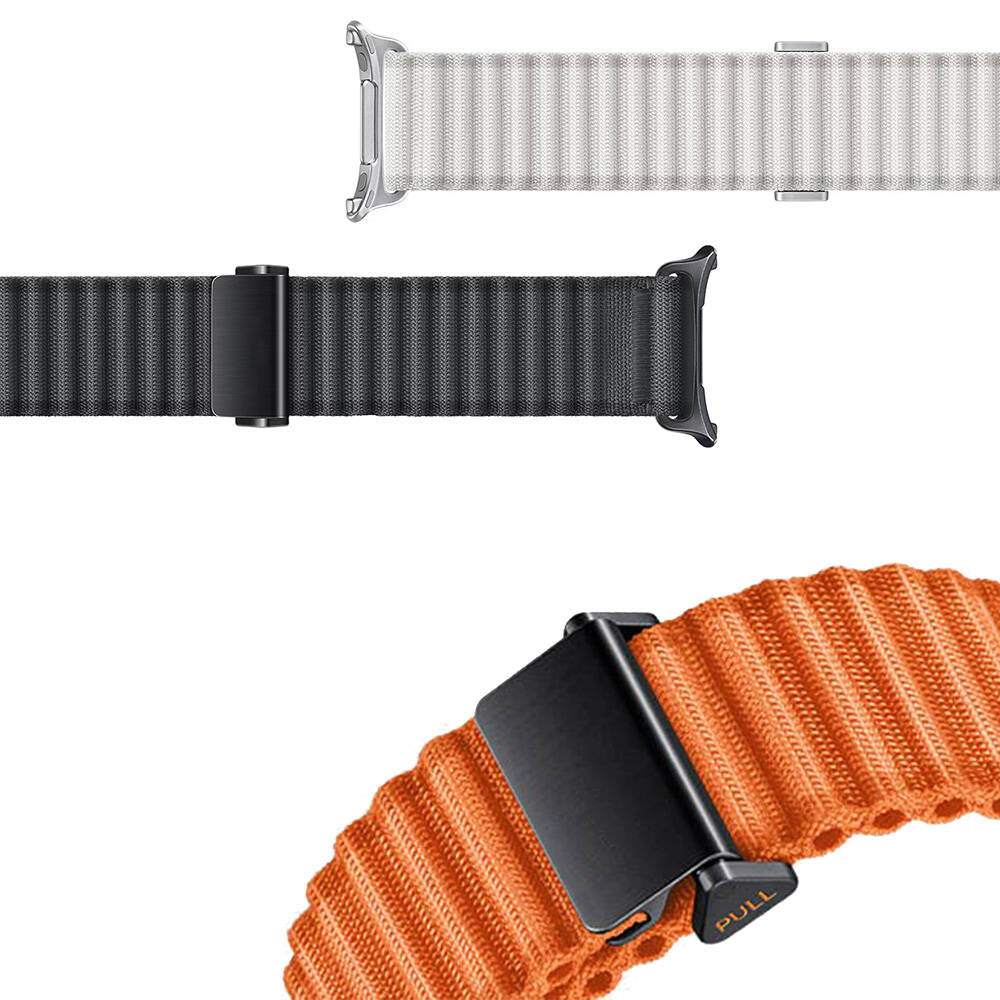 Galaxy Watch Ultra 47mm Zore KRD-120 Nylon Fabric Braided Strap Black