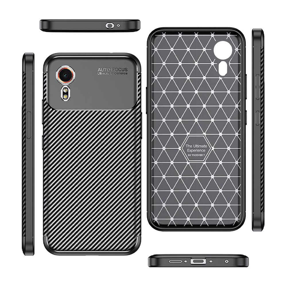 Galaxy XCover7 Case Zore Negro Silicone Cover Black