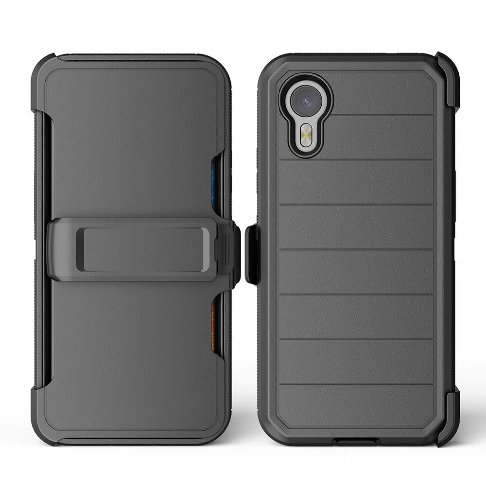 Galaxy XCover7 Pro Case Zore Double Clip Cover Black