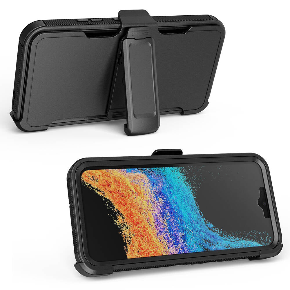 Galaxy XCover7 Pro Case Zore Double Clip Cover Black