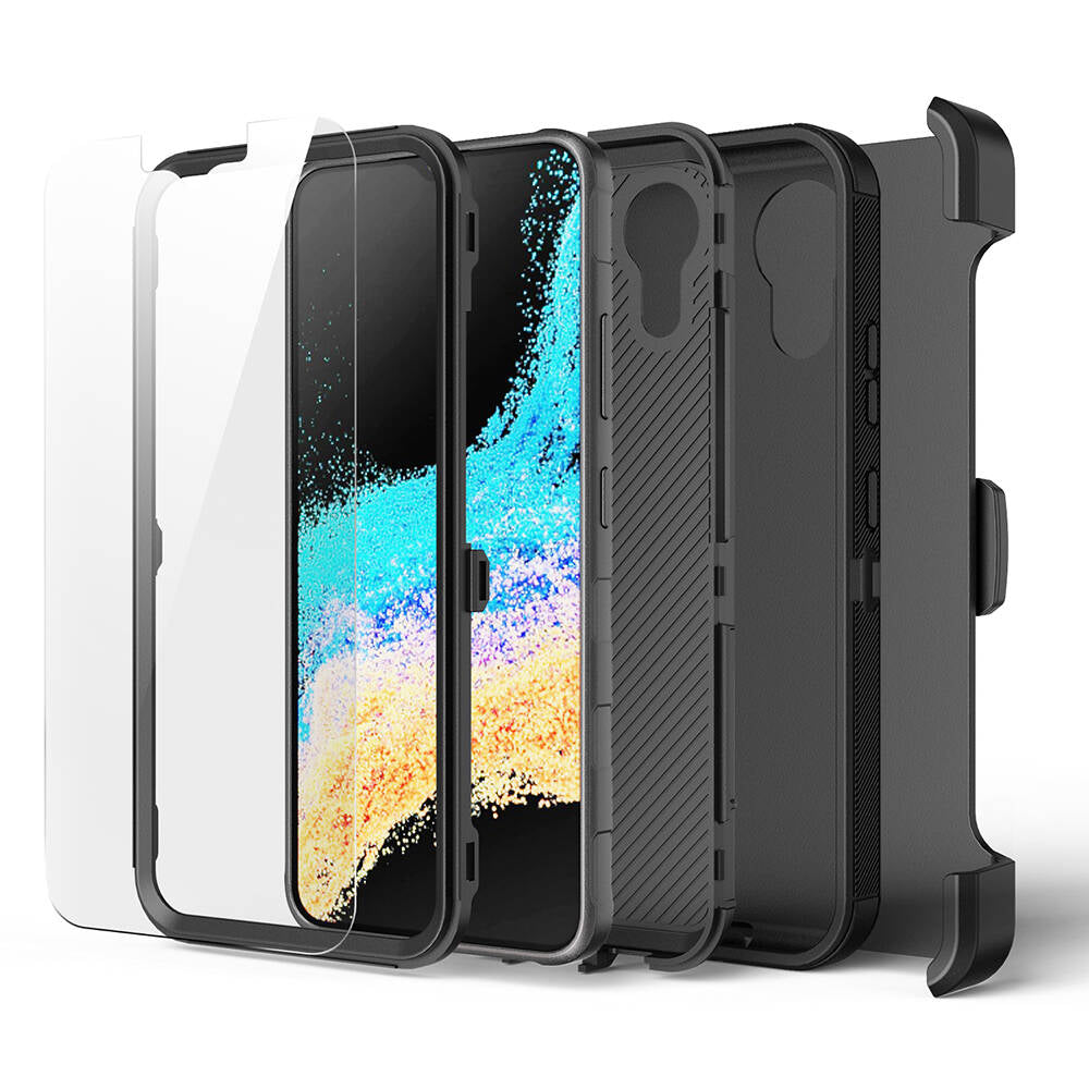 Galaxy XCover7 Pro Case Zore Double Clip Cover Black