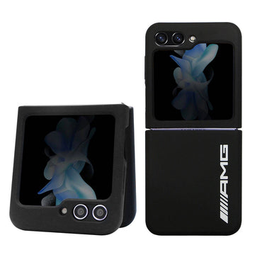 Galaxy Z Flip 5 Kılıf AMG M-safe Şarj Özellikli Büyük Logo Dizayn Orjinal Lisanslı Kapak Siyah