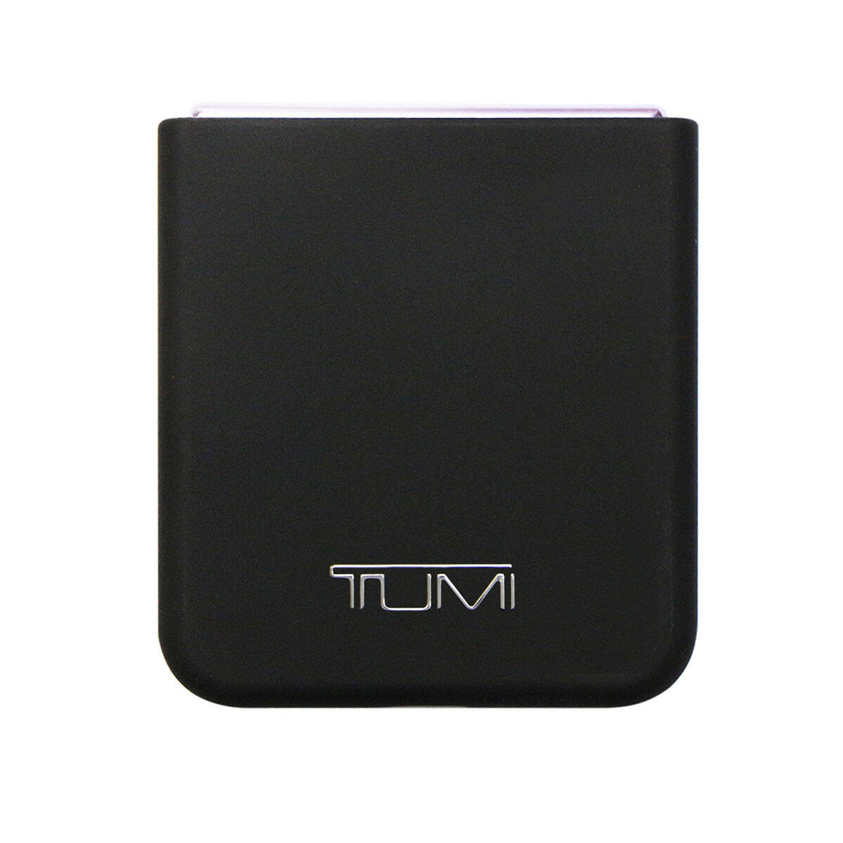 Galaxy Z Flip 5 Case TUMI Liquid Silicone Metal Logo Design Original Licensed Cover Black