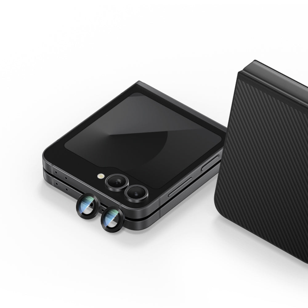 Galaxy Z Flip 6 CaseWorld Alloy Series Oleophobic Anti-Reflective Camera Lens Protector Black