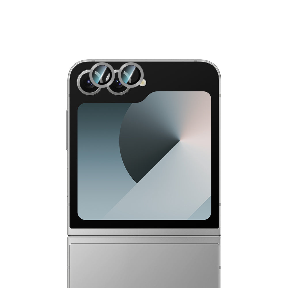 Galaxy Z Flip 6 CaseWorld Alloy Serisi Oleofobik Anti Reflective Kamera Lens Koruyucu Gümüş