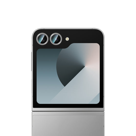 Galaxy Z Flip 6 CaseWorld Alloy Serisi Oleofobik Anti Reflective Kamera Lens Koruyucu Gümüş