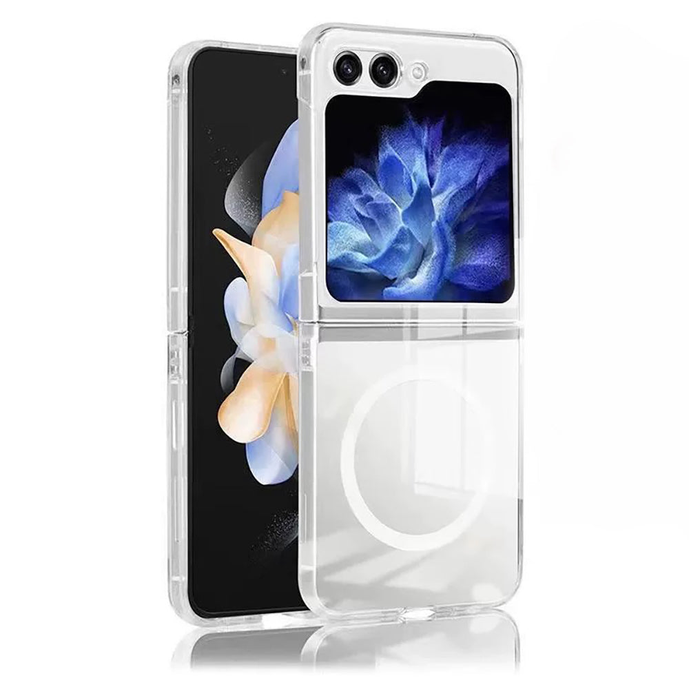 Galaxy Z Flip 6 Case Camera Protection M-safe Hard PC Zore Porto Cover Transparent