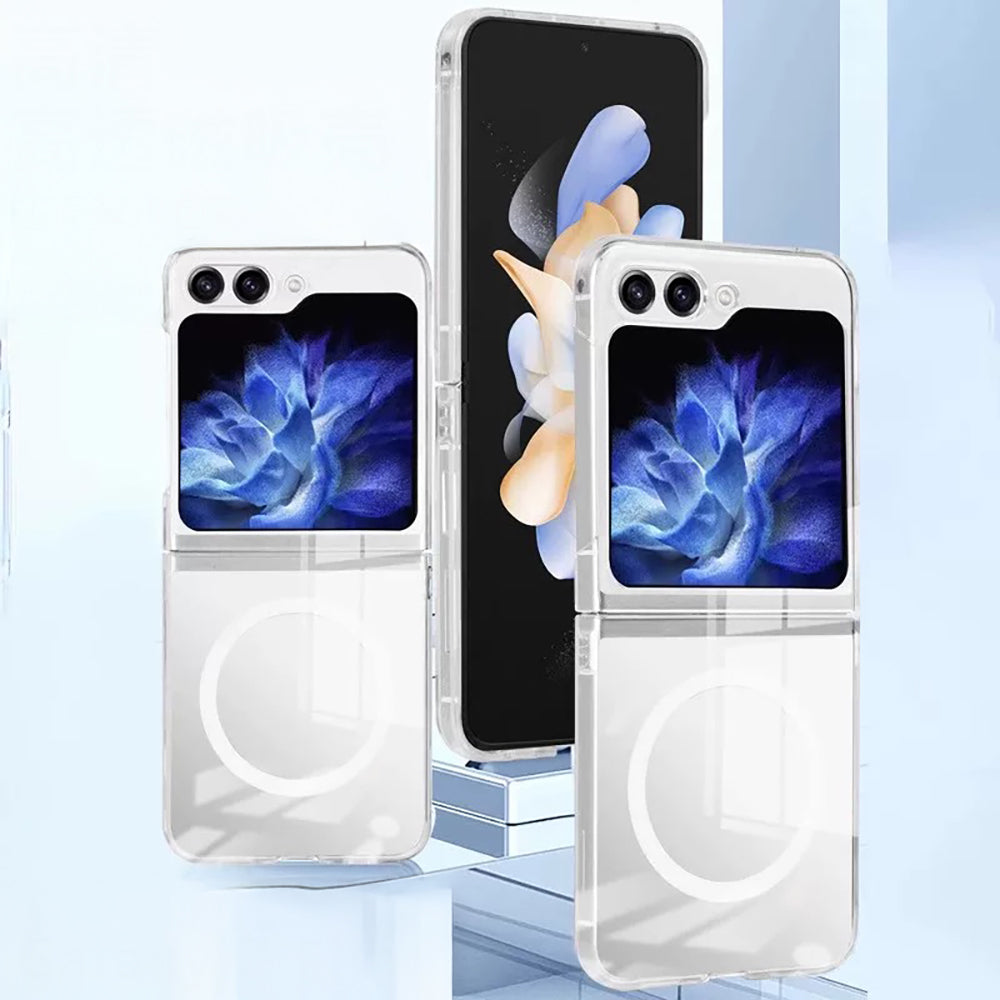 Galaxy Z Flip 6 Case Camera Protection M-safe Hard PC Zore Porto Cover Transparent