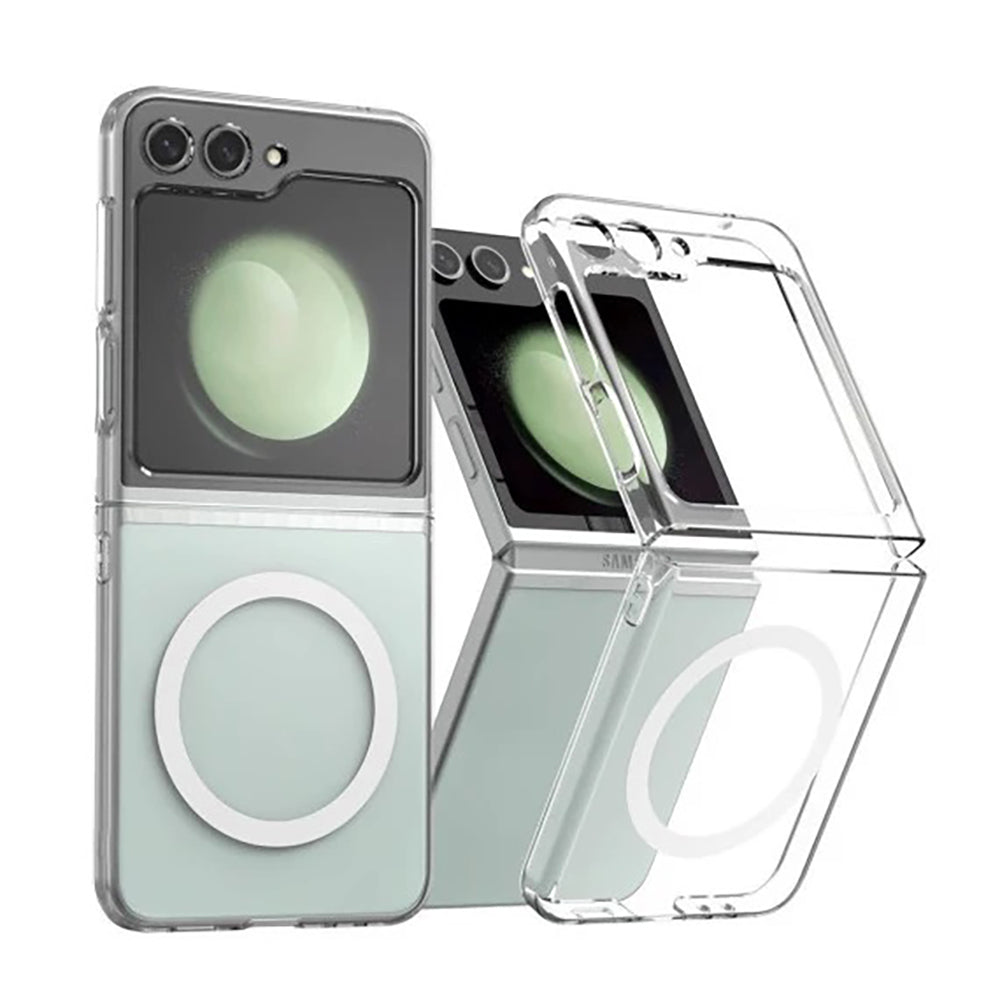 Galaxy Z Flip 6 Case Camera Protection M-safe Hard PC Zore Porto Cover Transparent