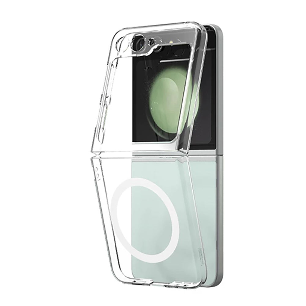 Galaxy Z Flip 6 Case Camera Protection M-safe Hard PC Zore Porto Cover Transparent