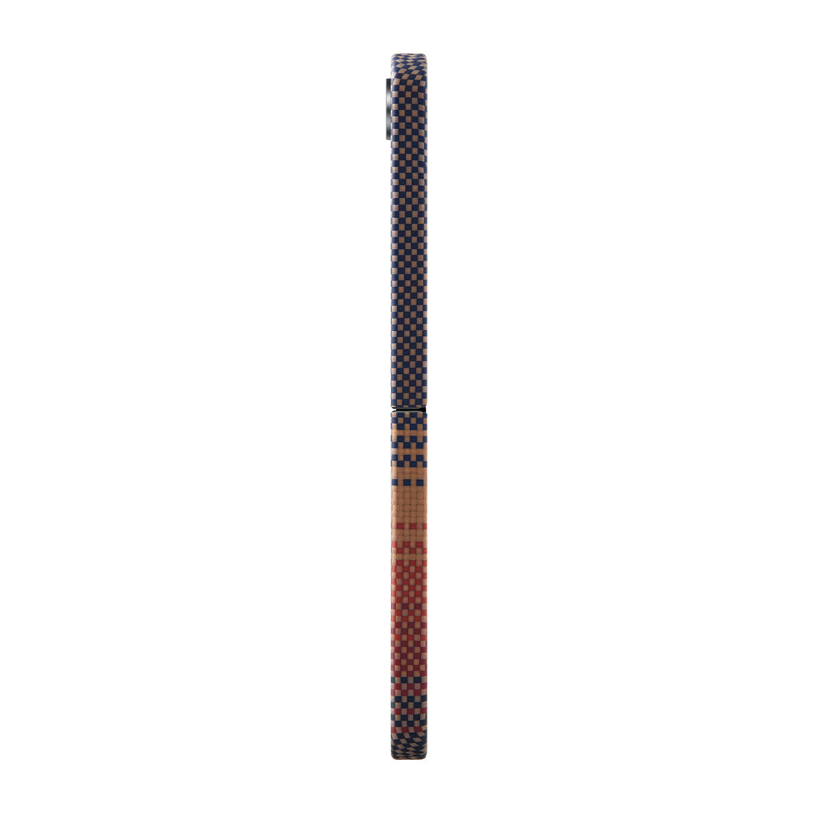 Galaxy Z Flip 6 Kılıf M-safe Şarj Özellikli Aramid Fiber Pitaka Tactile Woven Sunset-Moonrise Serisi Sunset Kapak Kahverengi