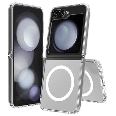 Galaxy Z Flip 6 Case M-safe Charging Transparent Hard PC Zore Embos Cover Transparent