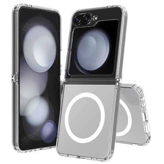 Galaxy Z Flip 6 Case M-safe Charging Transparent Hard PC Zore Embos Cover Transparent