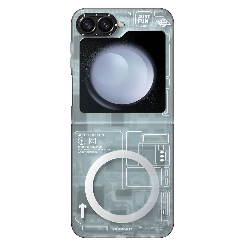 Galaxy Z Flip 6 Case M-safe Charging Feature Youngkit Technology Series Cover Black