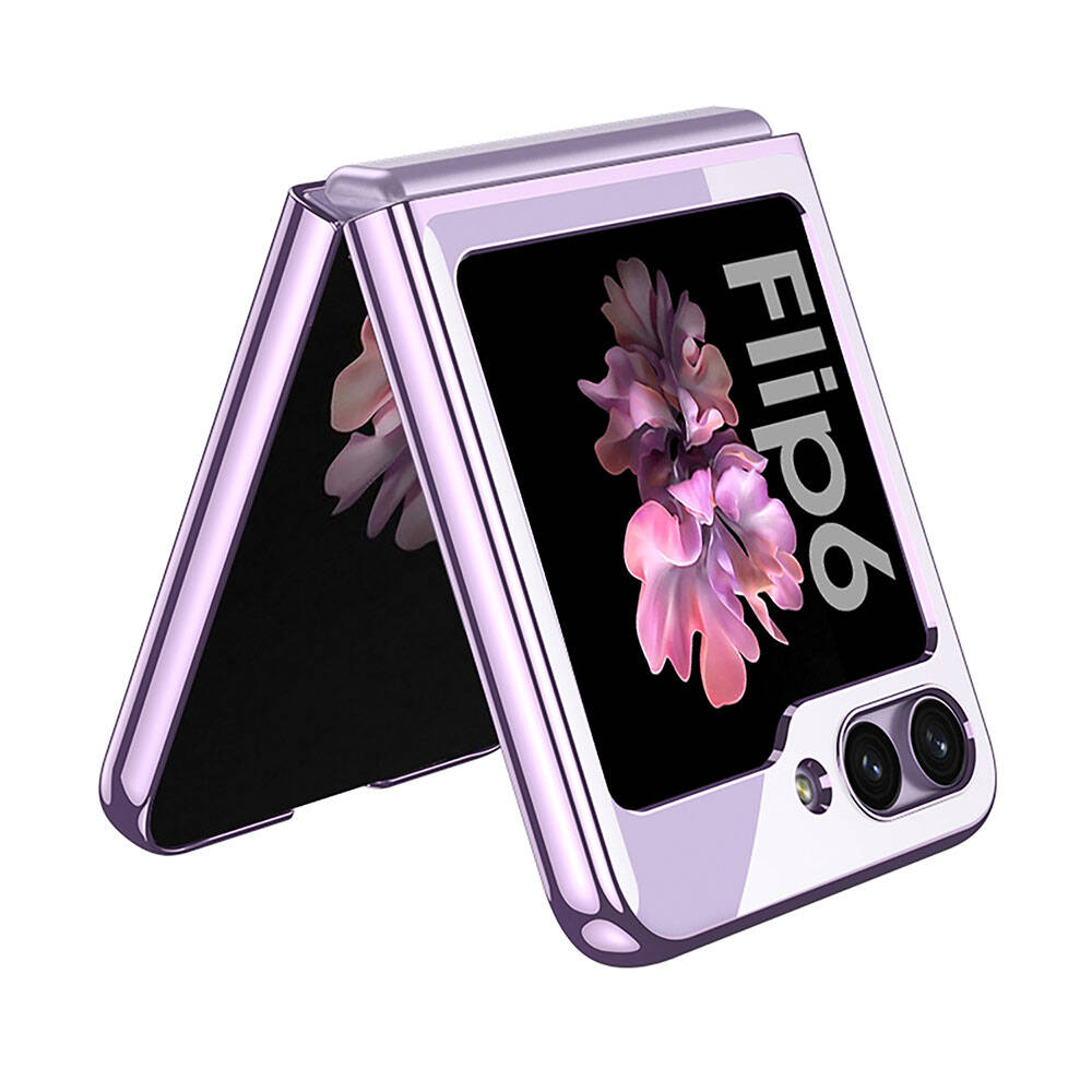Galaxy Z Flip 6 Case Zore Full Glass Case Cover Gold