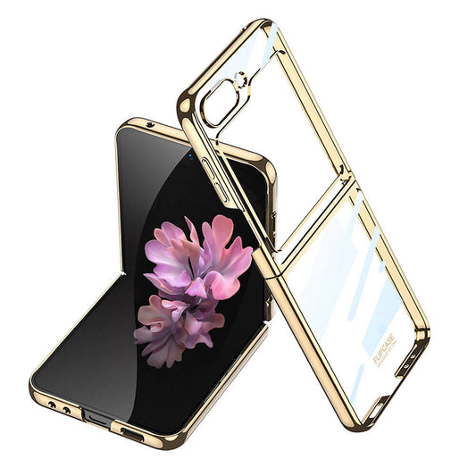 Galaxy Z Flip 6 Case Zore Full Glass Case Cover Gold