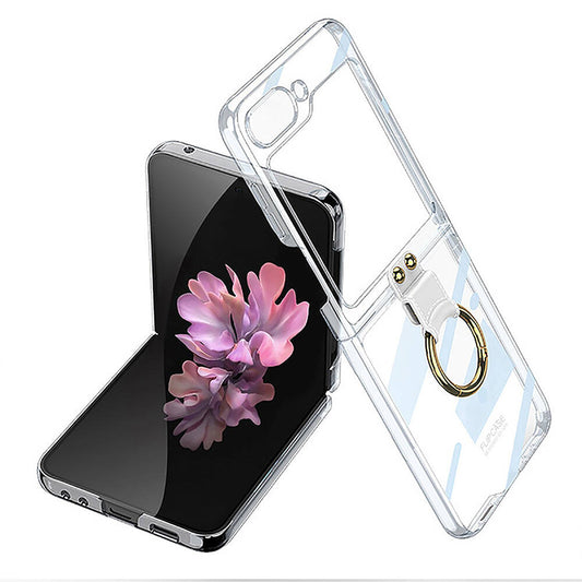Galaxy Z Flip 6 Case Zore Ring Case Transparent Cover
