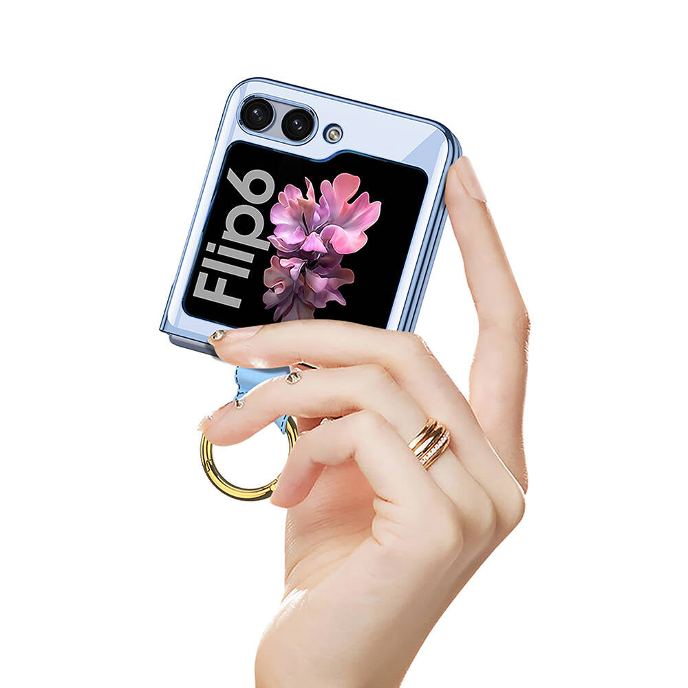 Galaxy Z Flip 6 Case Zore Ring Case Transparent Cover