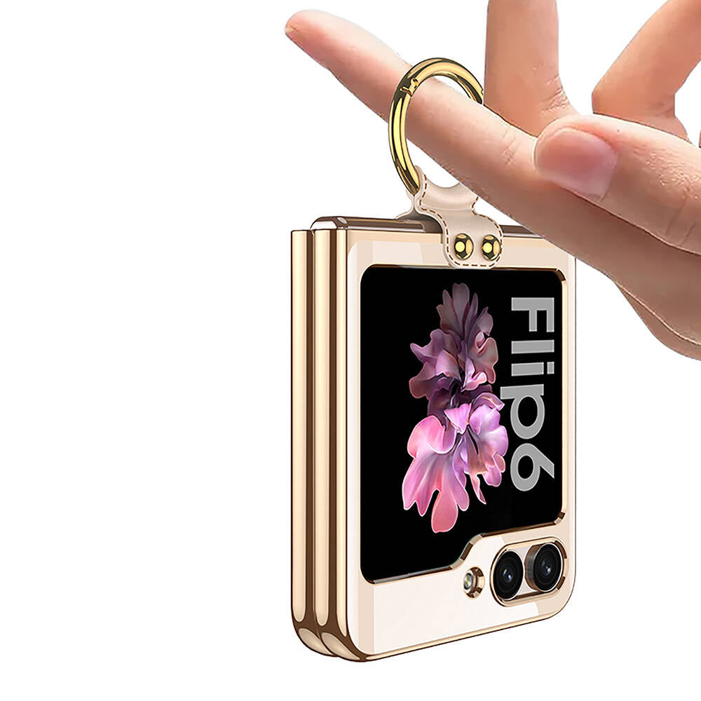 Galaxy Z Flip 6 Case Zore Ring Case Transparent Cover