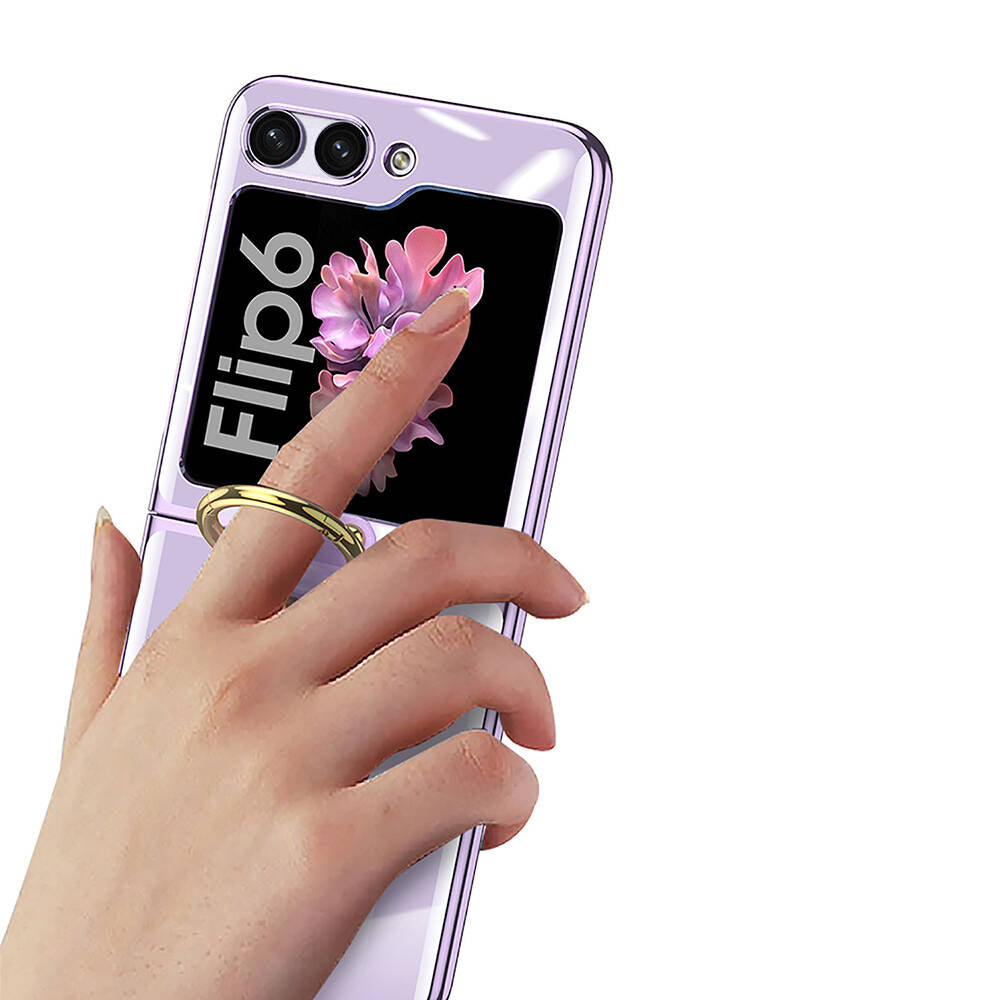 Galaxy Z Flip 6 Case Zore Ring Case Lilac