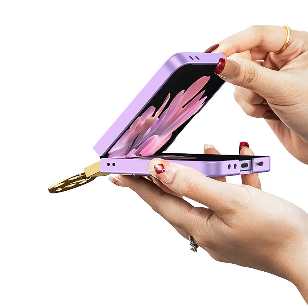 Galaxy Z Flip 6 Case Zore Z Letter Ring Case Lilac