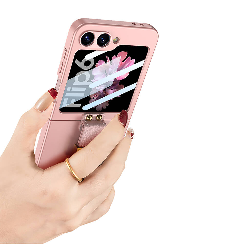 Galaxy Z Flip 6 Case Zore Z Letter Ring Case Cover Black