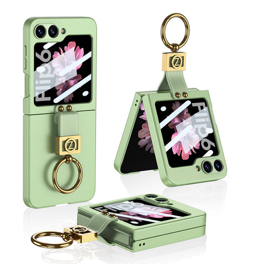 Galaxy Z Flip 6 Case Zore Z Letter Ring Case Cover Green