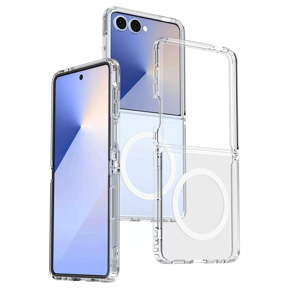 Galaxy Z Flip 7 Case Camera Protection M-safe Hard PC Zore Porto Cover Transparent