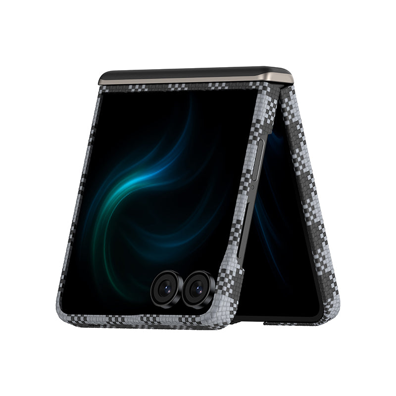 Galaxy Z Flip 7 Case M-safe Charging Feature Plaid Design Benks ArmorAir ArmorVichy Kevlar Cover Black