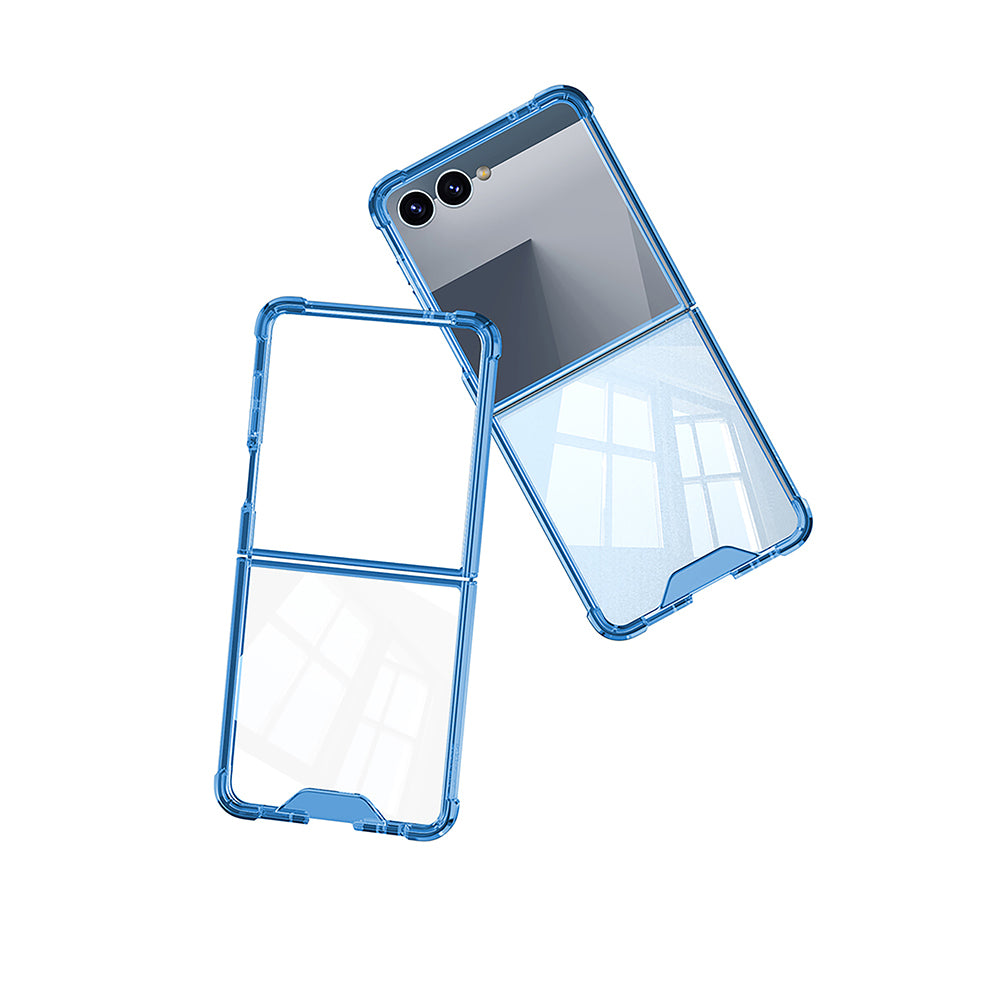 Galaxy Z Flip 7 Case Zore Full Glass Case Transparent
