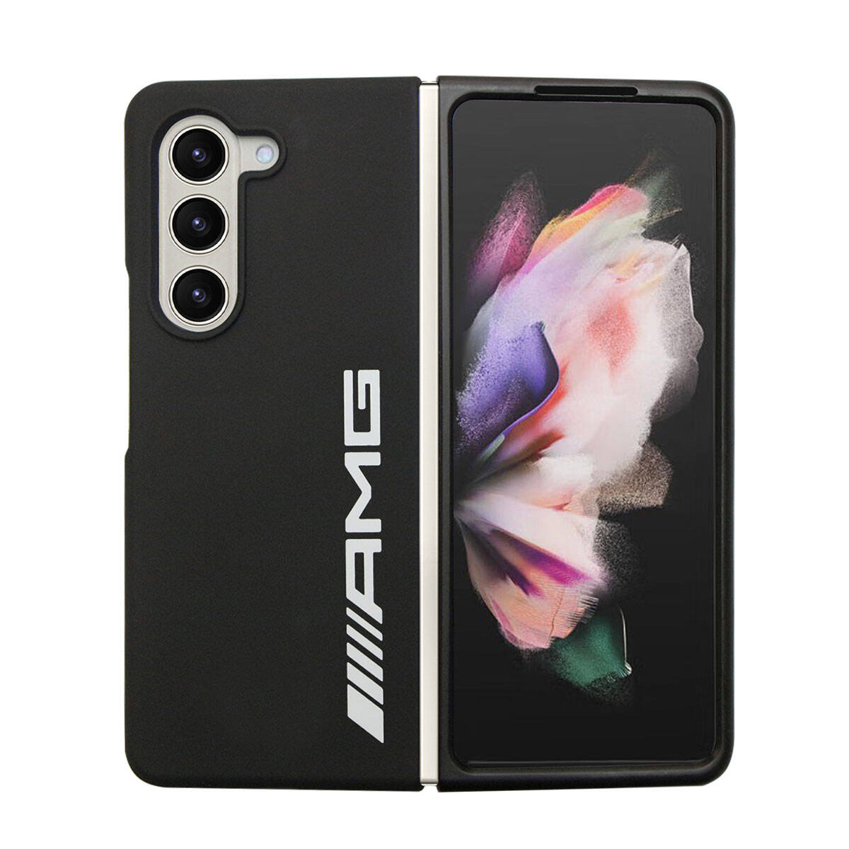 Galaxy Z Fold 5 Case AMG M-safe Charging Feature Large Logo Design Original Licensed Cover Black