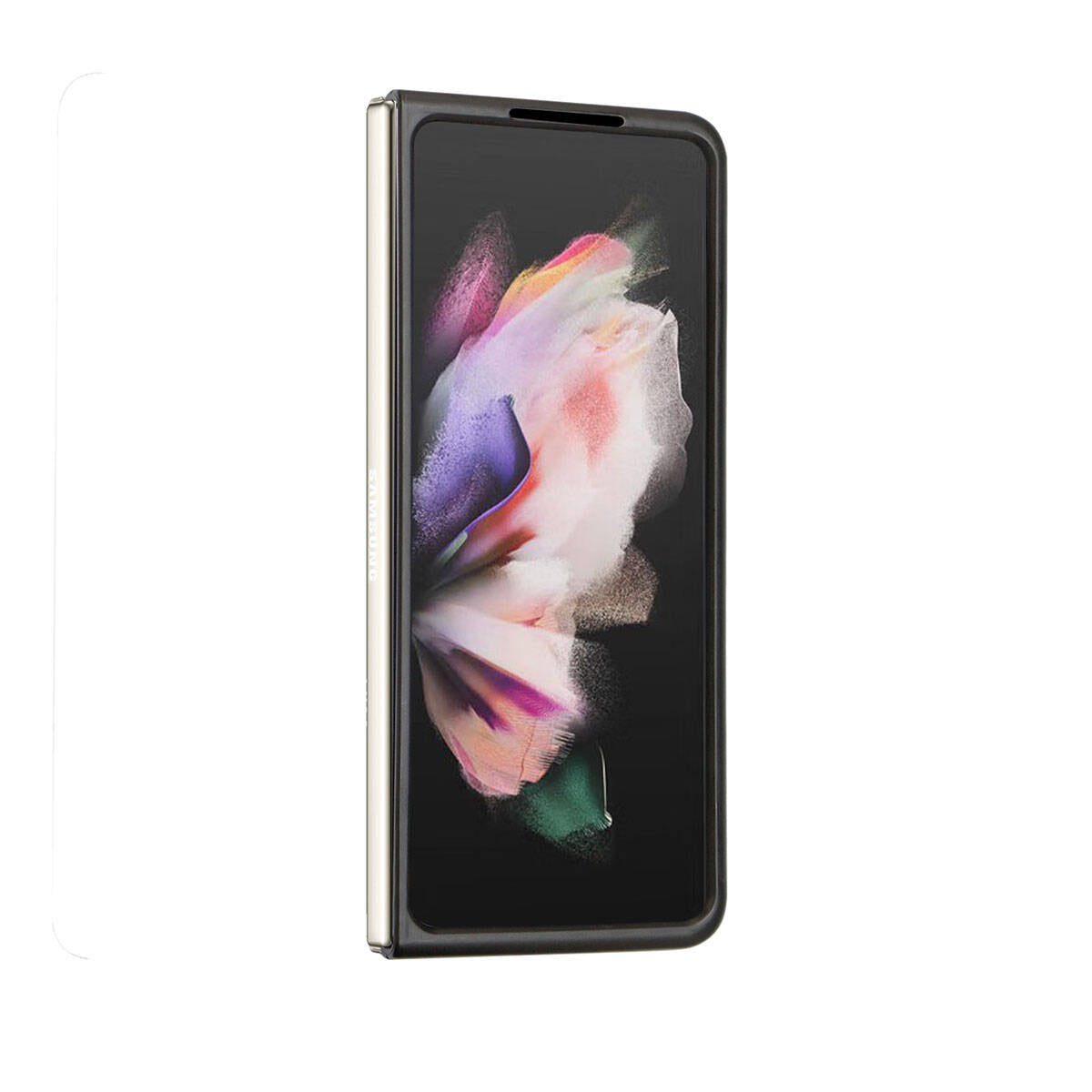 Galaxy Z Fold 5 Case TUMI Liquid Silicone Metal Logo Design Original Licensed Cover Black