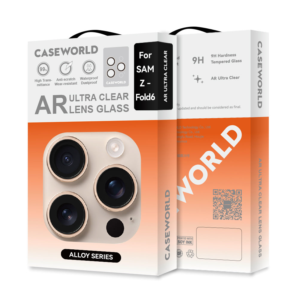 Galaxy Z Fold 6 CaseWorld Alloy Series Oleophobic Anti-Reflective Camera Lens Protector Silver