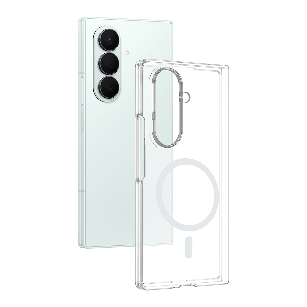 Galaxy Z Fold 6 Kamera Korumalı M-Safe Şarj Özellikli Şeffaf Zore London Sert PC Kapak