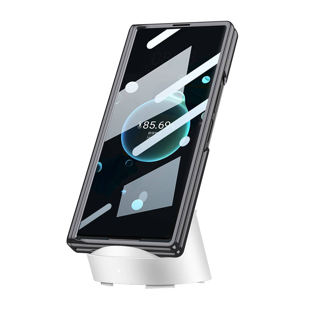 Galaxy Z Fold 6 Case Leather Stand Zore Kıpta Premium Case Black