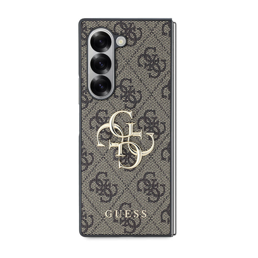Galaxy Z Fold 6 Kılıf Guess Orjinal Lisanslı Leather Metal Logo Kapak Pembe