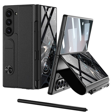 Galaxy Z Fold 6 Kılıf Kamera Korumalı Kartlıklı Kalem Bölmeli Zore Kıpta Marble Drago Kılıf