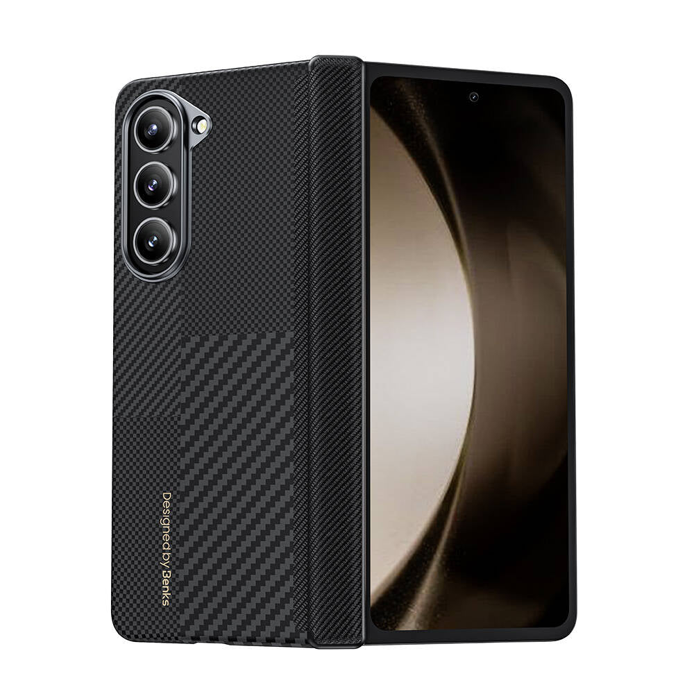 Galaxy Z Fold 6 Carbon Fiber Case Benks Montage ArmorAir Kevlar Cover Black
