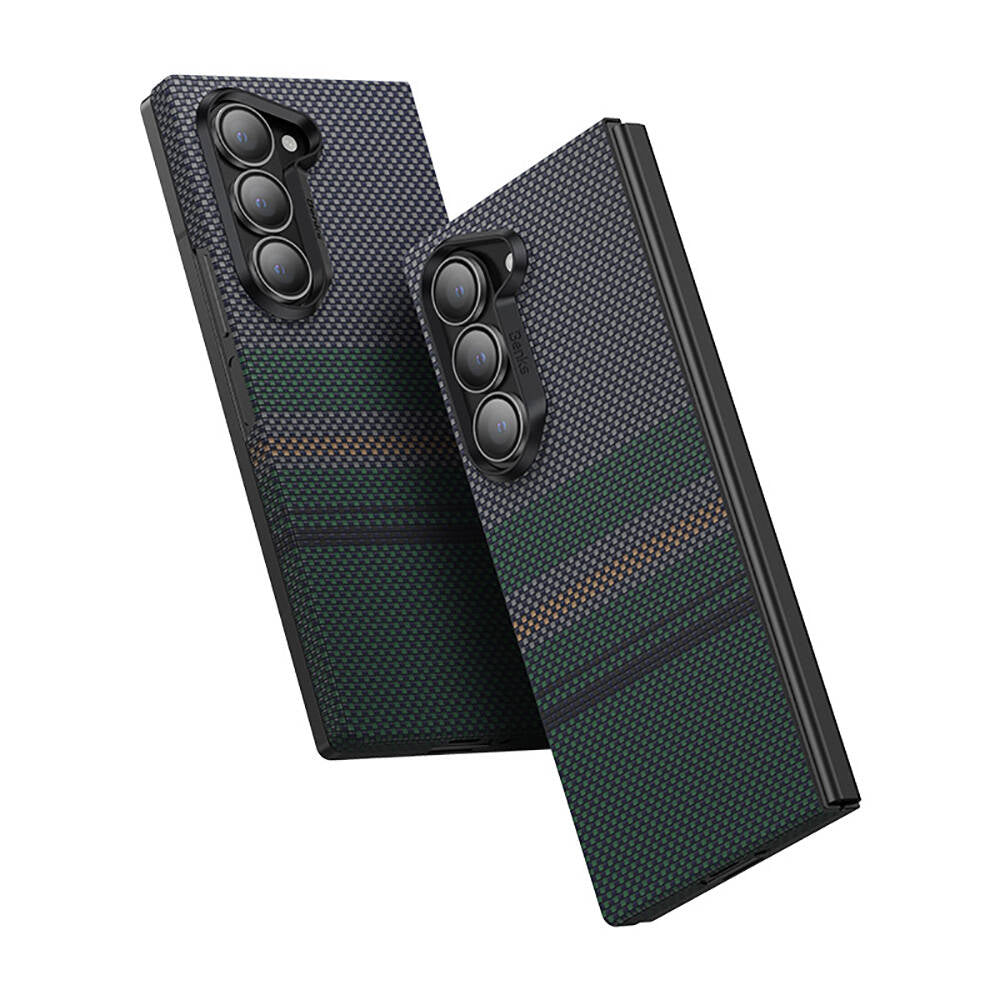 Galaxy Z Fold 6 Case Carbon Fiber Design Benks Aurora ArmorAir Kevlar Cover Black