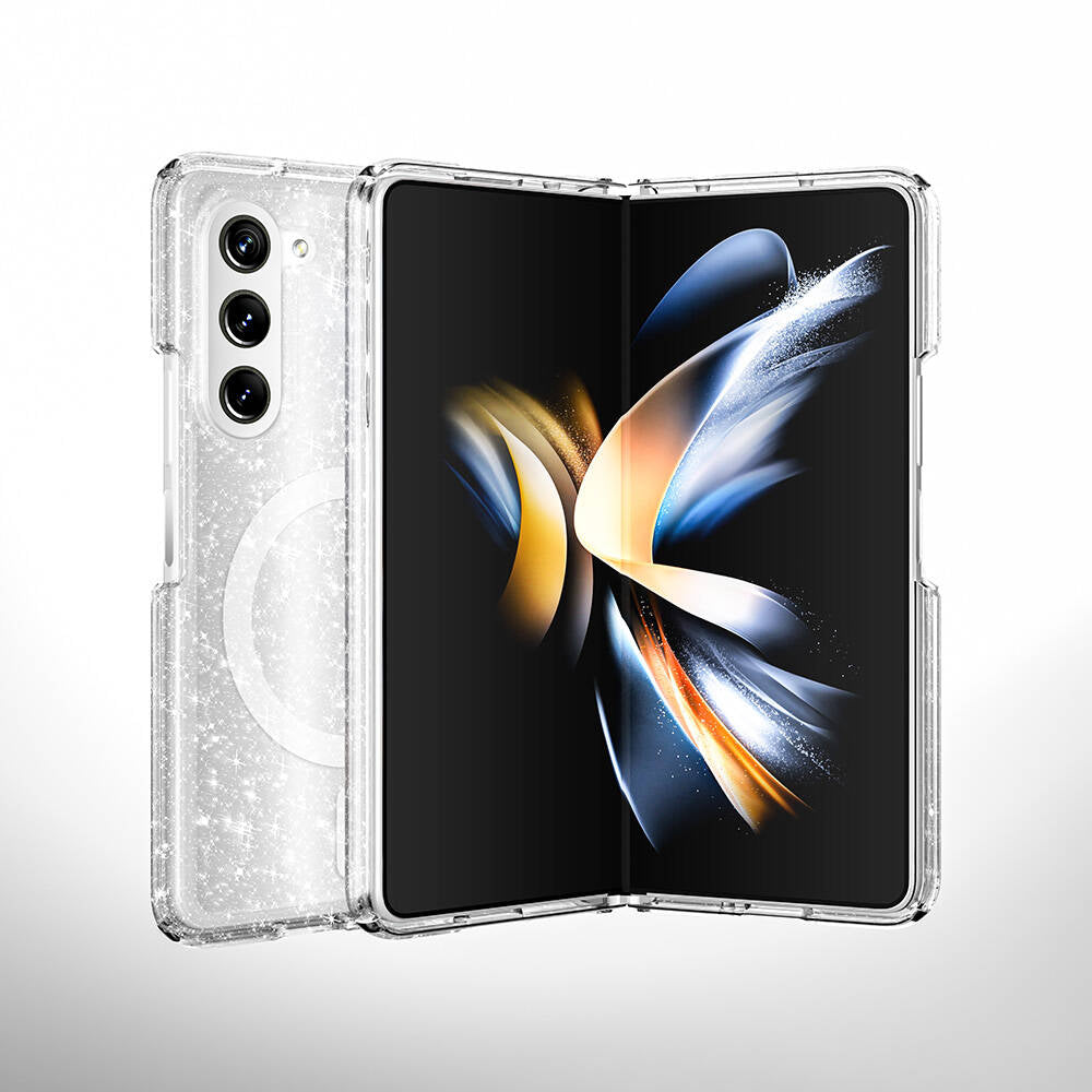 Galaxy Z Fold 6 Case M-safe Charging Feature Shining Glitter Transparent Colorful Zore Allstar Cover Purple