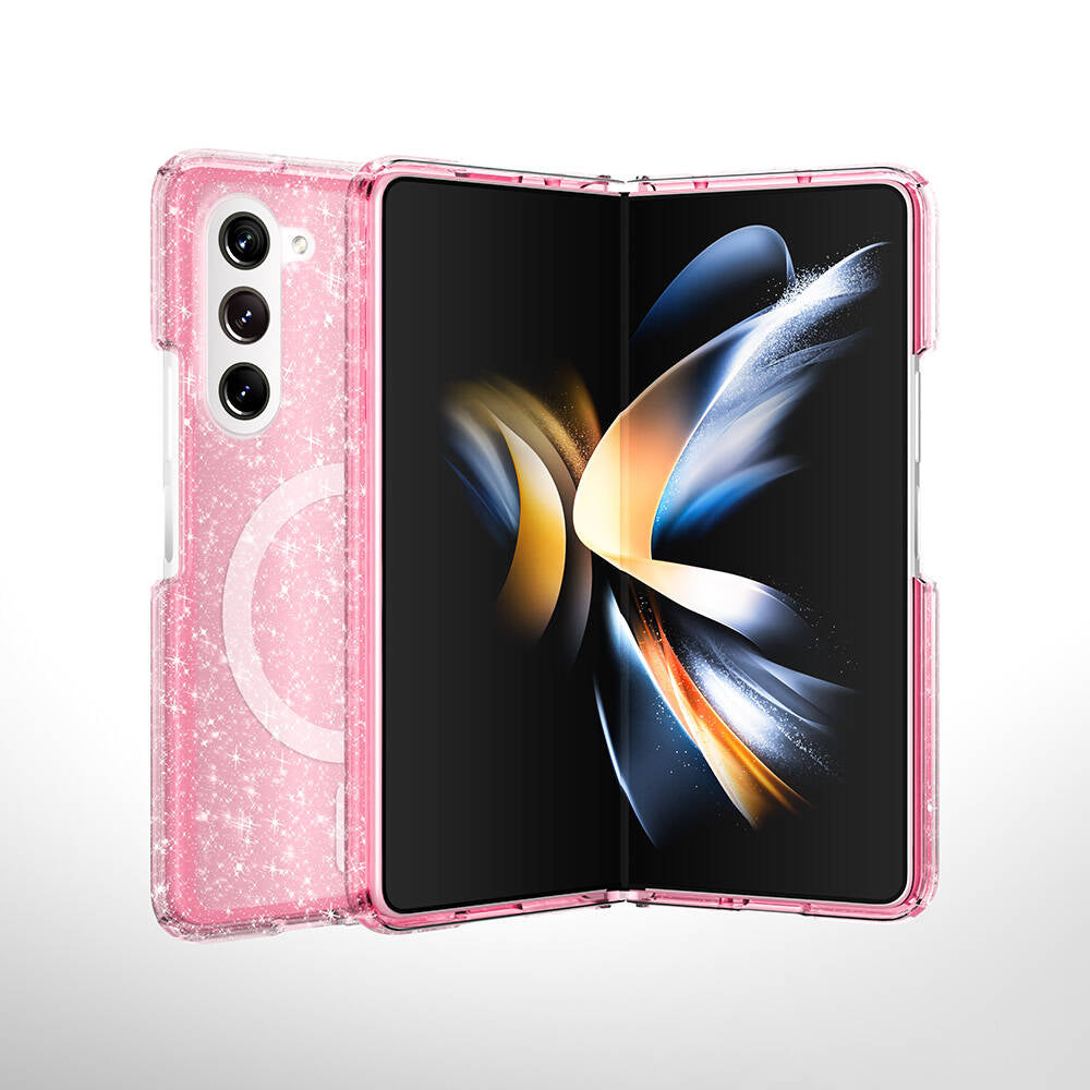 Galaxy Z Fold 6 Case M-safe Charging Feature Shining Glitter Transparent Colorful Zore Allstar Cover Purple