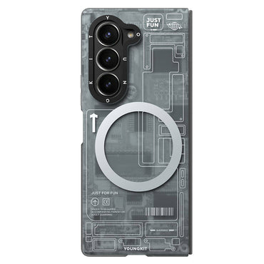 Galaxy Z Fold 6 Kılıf M-safe Şarj Özellikli Youngkit Technology Serisi Kapak Siyah